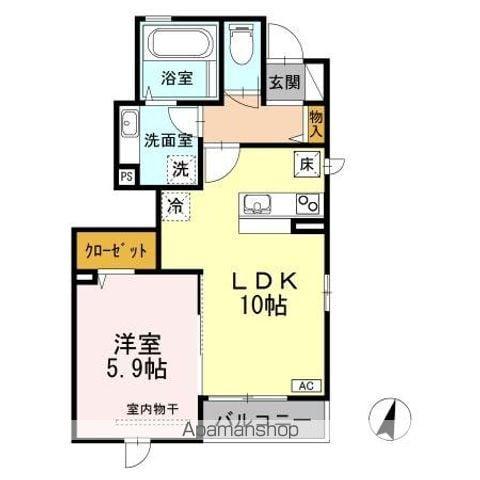 アルジェント・ステラC棟(1LDK/1階)の間取り写真