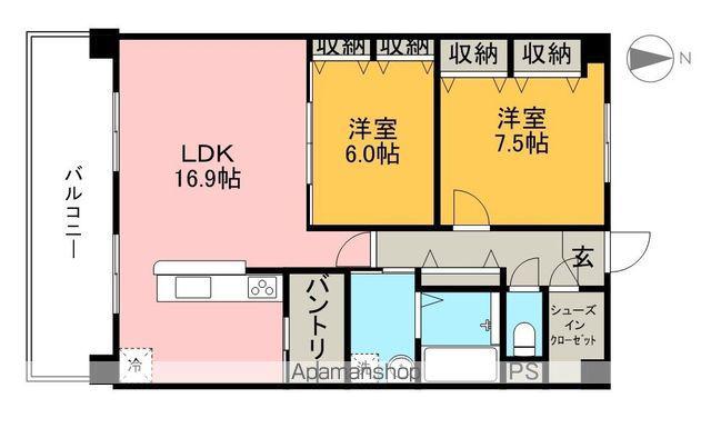 パストラーレ札場(2LDK/6階)の間取り写真