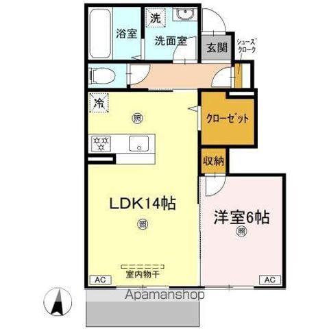 コートビレジ屋島Ⅲ(1LDK/1階)の間取り写真