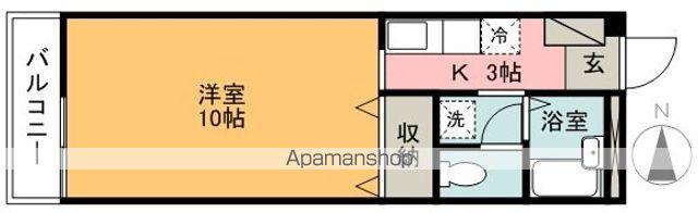 フォブールMISA(1K/3階)の間取り写真