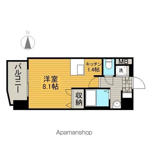 プレサンスSAKAEリバースタイル(1K/2階)の間取り写真