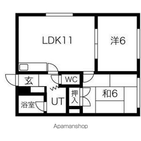 メモリアルハイツⅠ(2LDK/3階)の間取り写真
