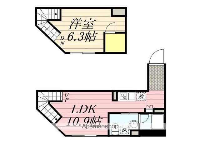 BARK LANE 早稲田(1LDK/4階)の間取り写真