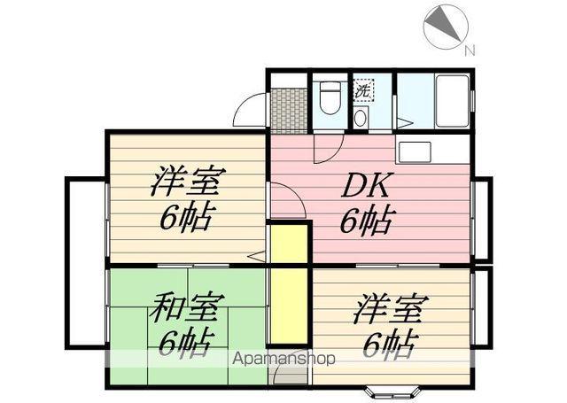 ジュネス松戸(3DK/2階)の間取り写真