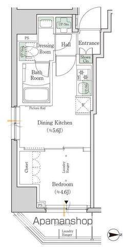 ワンルーフレジデンス新御徒町(1DK/2階)の間取り写真