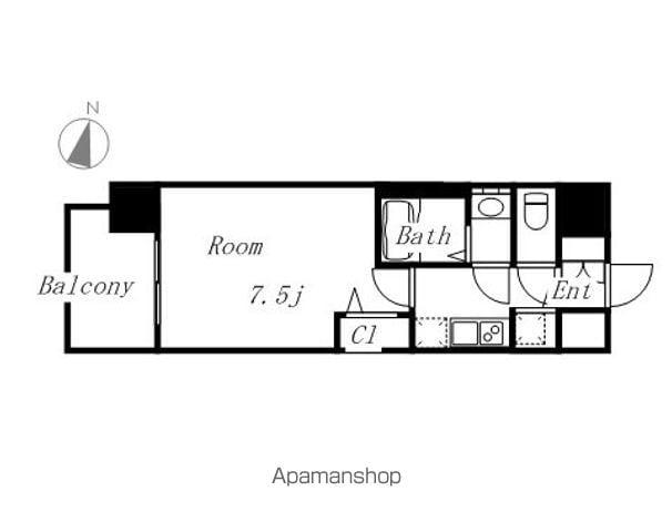 プレサンス大須観音(1K/13階)の間取り写真