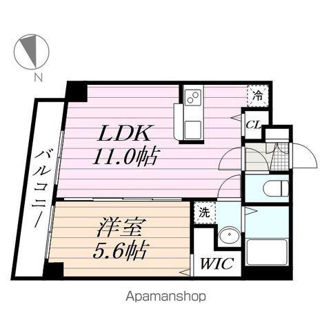 プランドール千葉(1LDK/4階)の間取り写真