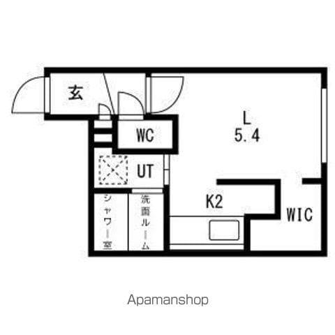 LA FELICE北17条(1K/1階)の間取り写真