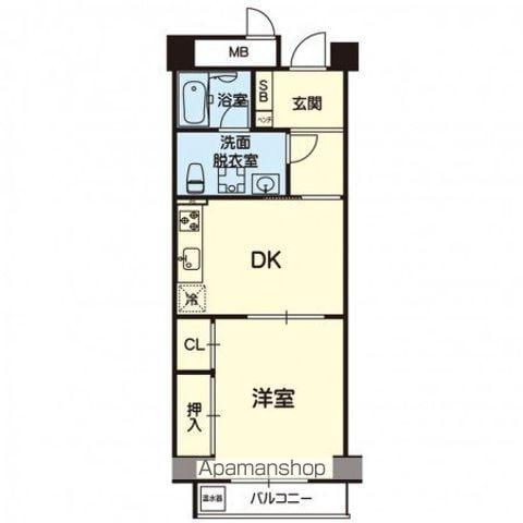 フレール上林(1DK/6階)の間取り写真