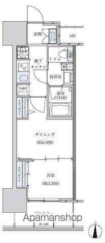パークアクシス名古屋山王(1DK/3階)の間取り写真