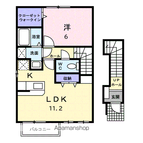 メゾン ド コルヌイエ(1LDK/2階)の間取り写真