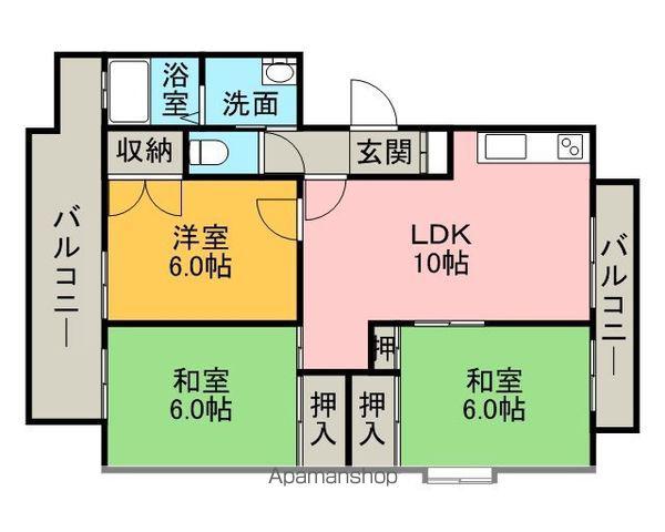 スカイマンション日吉(3LDK/3階)の間取り写真