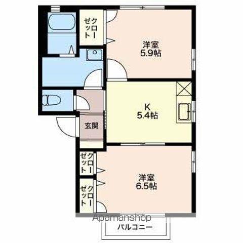 リバーラインKS(2K/2階)の間取り写真