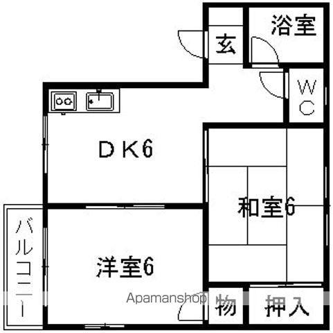 信和コーポ(2DK/1階)の間取り写真