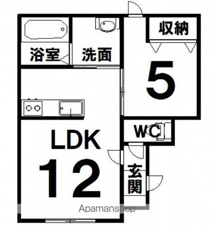 フォレスト新町Ⅱ(1LDK/2階)の間取り写真