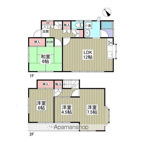 東武伊勢崎・大師線 加須駅 徒歩29分 2階建 築36年(4LDK)の間取り写真