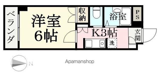 パレス照手ハイツ(1K/4階)の間取り写真