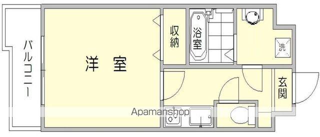 オリンピア竹下(1K/4階)の間取り写真