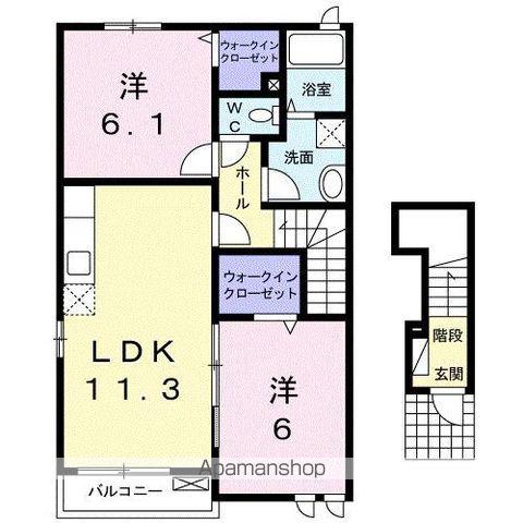 メゾン・マール(2LDK/2階)の間取り写真