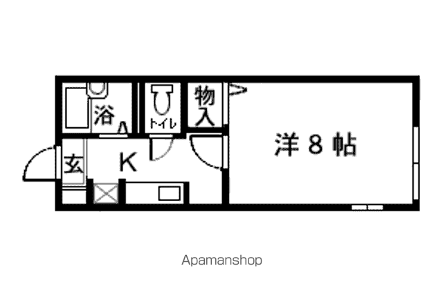 アルカディアS(1K/1階)の間取り写真