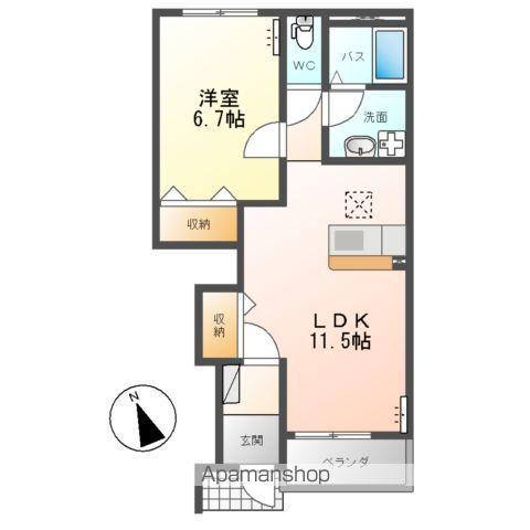 PENSION RICHESSEⅡ(1LDK/1階)の間取り写真