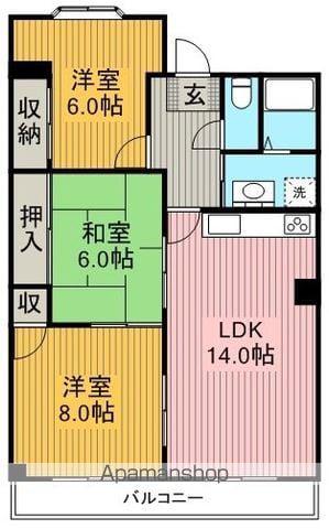 ブルッシュフィールド(3LDK/1階)の間取り写真