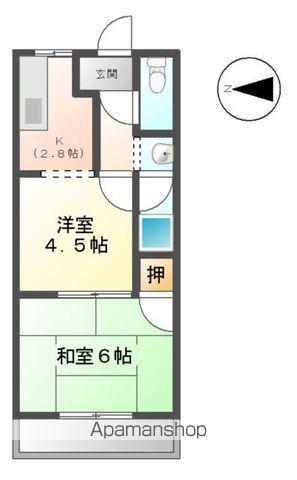 アーバンコートⅡ(2K/1階)の間取り写真