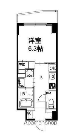 市ヶ谷仲之町ヒルズ ウイングサウス棟(1K/4階)の間取り写真