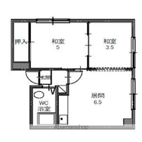 第2栄ハイツA(2DK/2階)の間取り写真