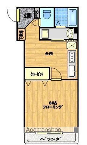 ライフステージMS(1K/2階)の間取り写真