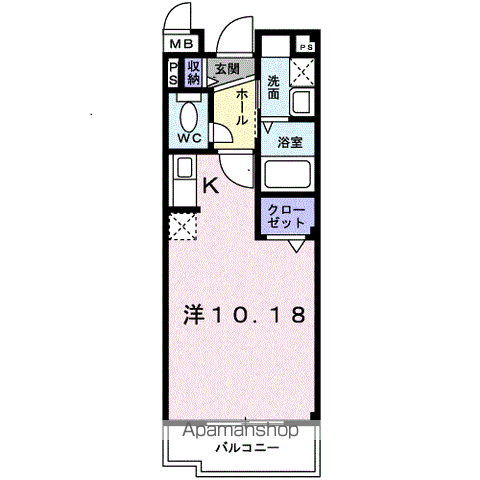 グラディオ・I(ワンルーム/2階)の間取り写真