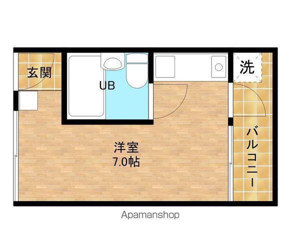 グラスフラッツ(ワンルーム/2階)の間取り写真