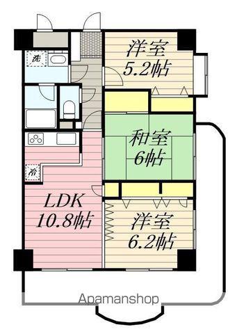 朝日シティパリオ三鷹(3LDK/4階)の間取り写真