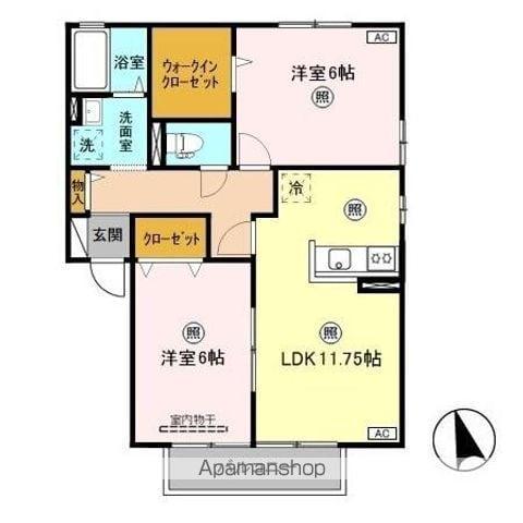 プリムローズ A/B/C(2LDK/2階)の間取り写真