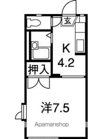 フレグランスしんEF(1K/2階)の間取り写真