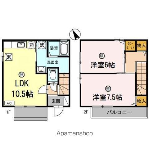 福井狐橋０戸建ＤーＲＯＯＯＭ(2LDK)の間取り写真