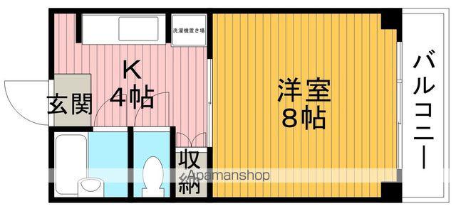 末広マンション(1K/4階)の間取り写真