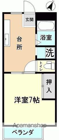 リバーサイド鎌田(1DK/2階)の間取り写真