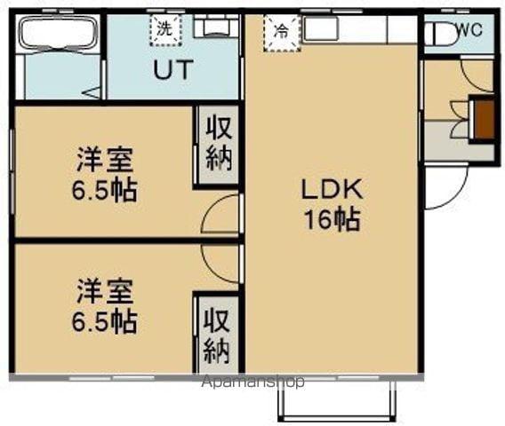 ピュアローズⅢ号館(2LDK/1階)の間取り写真