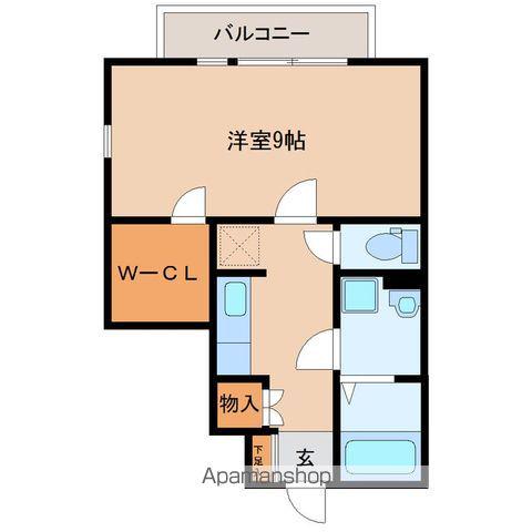 イデアル六丁の目(1K/1階)の間取り写真