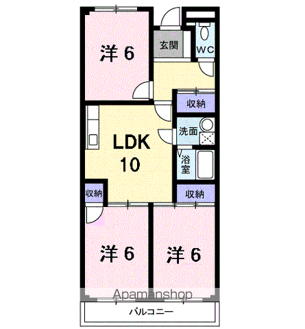 グリーンハイツ芝2(3LDK/2階)の間取り写真