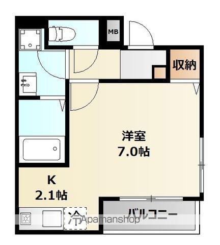 ミリアビタ弁天(1K/1階)の間取り写真