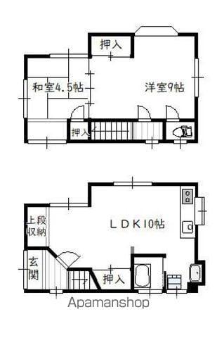 日南線 宮崎駅 徒歩11分 2階建 築38年(2LDK)の間取り写真