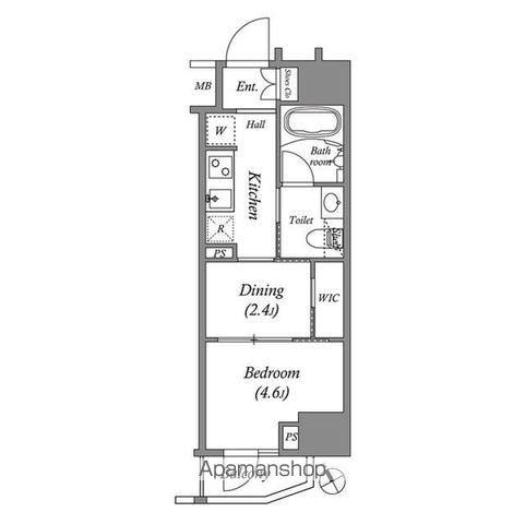 ARKMARK水天宮前Ⅰ(1DK/4階)の間取り写真