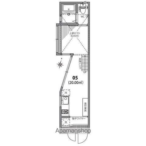 グランエッグス渋谷笹塚(ワンルーム/2階)の間取り写真