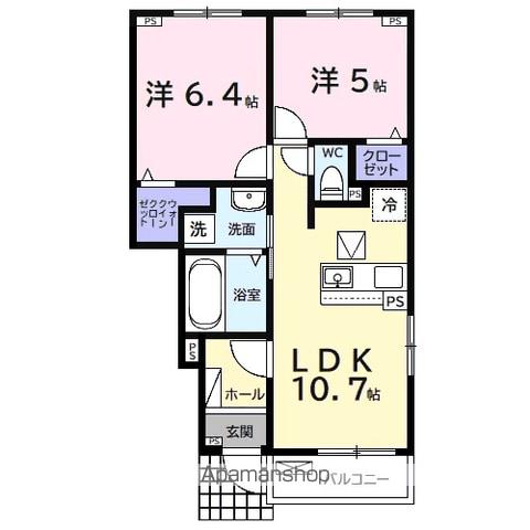 ソル・レヴェンテ(2LDK/1階)の間取り写真