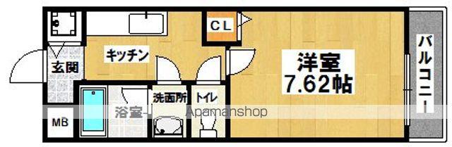 カルティエ3M(1K/2階)の間取り写真