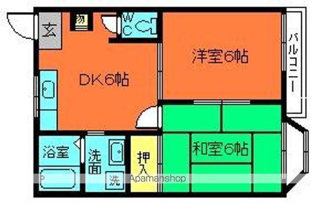HUMMING 松(2DK/1階)の間取り写真