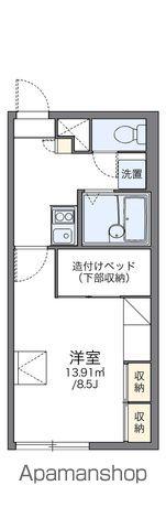 レオパレス北野台45(1K/1階)の間取り写真