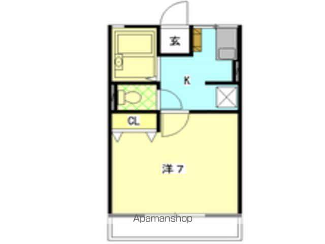 ツインリーブスA(1K/1階)の間取り写真